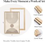 Framed Boho Neutral Abstract Wall Art for Living Room, 3 Piece Mid Century Moder... - Image 5
