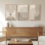 Framed Boho Neutral Abstract Wall Art for Living Room, 3 Piece Mid Century Moder... - Image 7