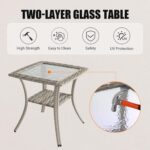7Pcs Patio Rocking Swivel Chair with 55,000 BTU Fire Pit Table Outdoor Wicker Ra... - Image 6