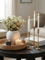 Gold Iron Taper Candle Holder Set of 3, Heavy Wrought Iron Candlestick Holders D... - Image 6