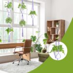 XXXFLOWER 3 Pack Macrame Plant Hanger Indoor Set with Hooks Handmade Woven Cotto... - Image 4