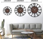 LEIKE Large Wall Clocks,Silent,Non Ticking,Battery Operated Rustic Round Modern ... - Image 3