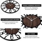 LEIKE Large Wall Clocks,Silent,Non Ticking,Battery Operated Rustic Round Modern ... - Image 4