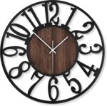 LEIKE Large Wall Clocks,Silent,Non Ticking,Battery Operated Rustic Round Modern ... - Image 8