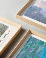 Framed Claude Monet Water Lilies Canvas Wall Art,Vintage Impressionist Botanical... - Image 3