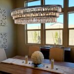 TOCHIC Chandelier 40 inch, Farmhouse Black Crystal Chandelier, Kitchen Island Li... - Image 3