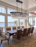 TOCHIC Chandelier 40 inch, Farmhouse Black Crystal Chandelier, Kitchen Island Li... - Image 4