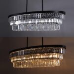TOCHIC Chandelier 40 inch, Farmhouse Black Crystal Chandelier, Kitchen Island Li... - Image 8