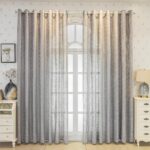 Amidoudou 1 Pair Luxury Geometric Sheer Curtains for Living Room Jacquard Tulle ... - Image 3