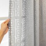 Amidoudou 1 Pair Luxury Geometric Sheer Curtains for Living Room Jacquard Tulle ... - Image 5