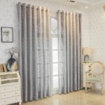 Amidoudou 1 Pair Luxury Geometric Sheer Curtains for Living Room Jacquard Tulle ... - Image 6