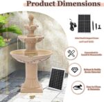 MAGIC UNION Outdoor Solar Water Fountains, 48.4''H Italian Style Garden Fountain... - Image 3