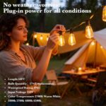 50 FT Outdoor Patio Lights String, 17+2 Shatterproof LED Bulbs Waterproof Hangin... - Image 3