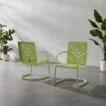 Crosley Furniture Azalea 2-Piece Outdoor Chair Set, Vintage Retro Metal Patio Ch... - Image 3
