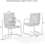 Crosley Furniture Azalea 2-Piece Outdoor Chair Set, Vintage Retro Metal Patio Ch... - Image 4