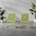 Crosley Furniture Azalea 2-Piece Outdoor Chair Set, Vintage Retro Metal Patio Ch... - Image 7