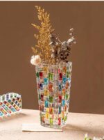 Magcolor Hand Painted Colorful Woven Glass Vase -Crystal Flower Vase- 7.7 inch, ... - Image 5