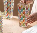 Magcolor Hand Painted Colorful Woven Glass Vase -Crystal Flower Vase- 7.7 inch, ... - Image 6
