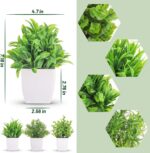 Der Rose 4 Pack Small Fake Plants Mini Artificial Faux Plants in Pots for Home O... - Image 4
