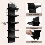 5 Tier Wall Shelf Unit, Decorative Wall Mount Vertical Shelving, Smooth Laminate... - Image 4