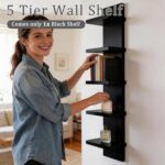 5 Tier Wall Shelf Unit, Decorative Wall Mount Vertical Shelving, Smooth Laminate... - Image 5