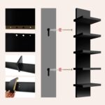5 Tier Wall Shelf Unit, Decorative Wall Mount Vertical Shelving, Smooth Laminate... - Image 6