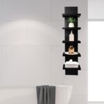 5 Tier Wall Shelf Unit, Decorative Wall Mount Vertical Shelving, Smooth Laminate... - Image 9