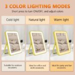 YEKKOPT Gold Rechargeable Makeup Mirror with Lights, LED Vanity Mirror, 3 Color ... - Image 6