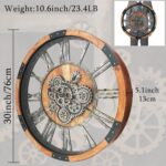 30 Inch Moving Gear Wall Clock, Oversized Wall Clocks, Clock Living Room Decor, ... - Image 3