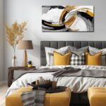 AUUZAIUA Large Abstract Canvas Wall Art for Living Room Black White and Gold Min... - Image 7