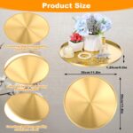 Molain 12 Inch Gold Tray, 6 Pcs Round Serving Stainless Steel Circle Platter Dec... - Image 5