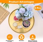 Molain 12 Inch Gold Tray, 6 Pcs Round Serving Stainless Steel Circle Platter Dec... - Image 6