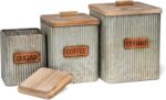 Red Co. Set of 3 Pre-Labeled Sugar, Coffee & Flour Distressed Metal Storage Cani... - Image 4