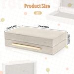 Dimeho Ivory Shagreen Decorative Box Faux Leather Keepsake Case Memory Storage B... - Image 3