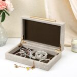 Dimeho Ivory Shagreen Decorative Box Faux Leather Keepsake Case Memory Storage B... - Image 4