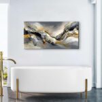 Black and Gold Abstract Wall Art Decor for Living Room Abstract Marble Canvas Pr... - Image 4