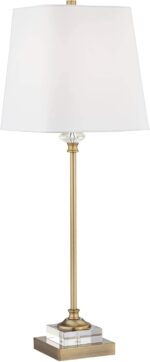 Regency Hill Julia Traditional Buffet Table Lamp 29 1/2" Tall Skinny Gold Column... - Image 3
