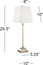 Regency Hill Julia Traditional Buffet Table Lamp 29 1/2" Tall Skinny Gold Column... - Image 4