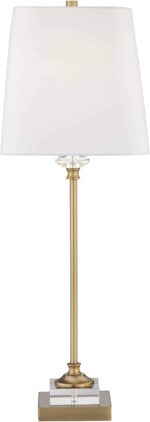 Regency Hill Julia Traditional Buffet Table Lamp 29 1/2" Tall Skinny Gold Column... - Image 6