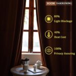 YOFUN 84 inches 2 Panels, Burnt Orange Blackout Luxury Velvet Curtains Thermal I... - Image 7