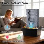 Tabletop Water Fountain Indoor, Resin Waterfall Fountain for Stress Relief and M... - Image 3