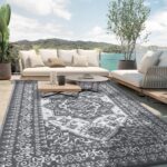 Garvee Outdoor Patio Rug 8x10 Waterproof Reversible Mat Medallion Porch Rug with... - Image 3