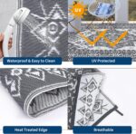 Garvee Outdoor Patio Rug 8x10 Waterproof Reversible Mat Medallion Porch Rug with... - Image 6