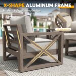 Amopatio Aluminum Patio Furniture Set, 6 Pieces Modern Metal Outdoor Furniture, ... - Image 3
