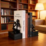 Reading Figurine Book Ends Book Lovers Gifts for Bookshelf Decorations for Reade... - Image 4