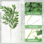 Suncalla 1 Pcs Italian Ruscus Greenery Stems Bulk 21.6'' Artificial Faux Silk Gr... - Image 3