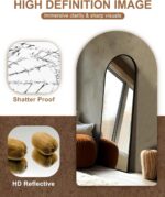 Delma Arched Mirror Full Length,Standing Mirror Full Body,Large Floor with Stand... - Image 4