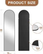 Delma Arched Mirror Full Length,Standing Mirror Full Body,Large Floor with Stand... - Image 6