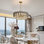 7PM Gold Crystal Chandeliers, 24-inch 4-Tier Modern Crystal Chandelier for Dinin... - Image 5