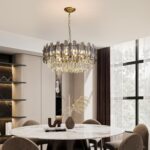 7PM Gold Crystal Chandeliers, 24-inch 4-Tier Modern Crystal Chandelier for Dinin... - Image 6